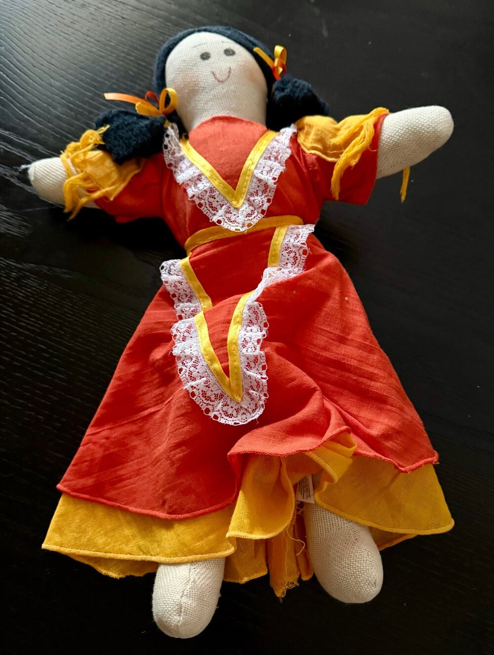 Vintage XBAAL Mexico 15” Cloth Doll Creaciones Cancun Mexican Folk Art